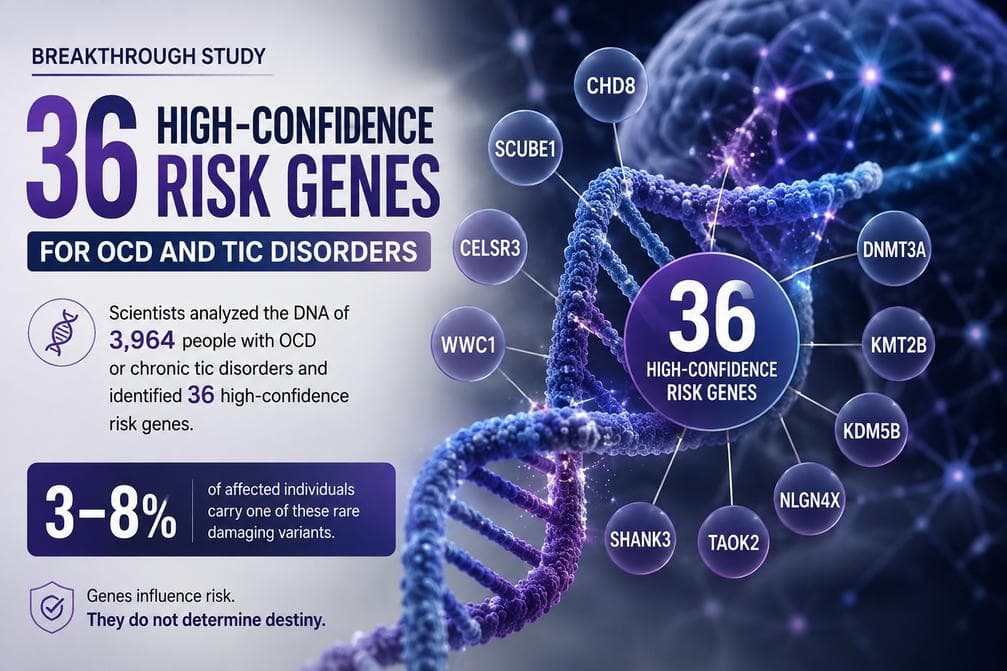 Scientists Found 36 High-Confidence Risk Genes for OCD and Tic Disorders — But They Explain Only Part of the Mystery