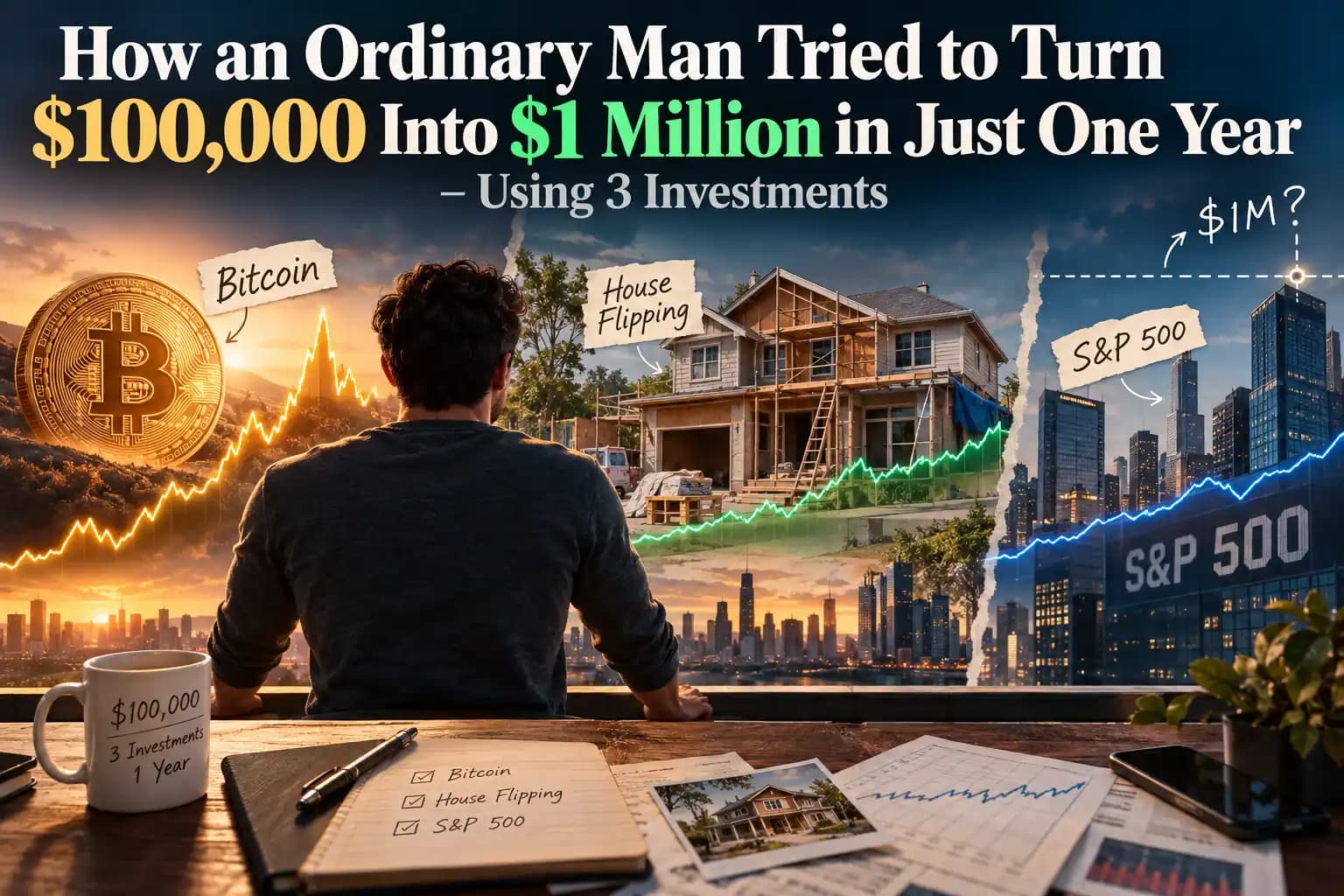 How an Ordinary Man Tried to Turn $100,000 Into $1 Million in Just One Year — Using 3 Investments